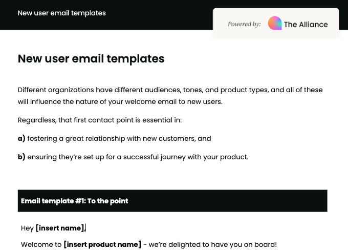 new user email templates