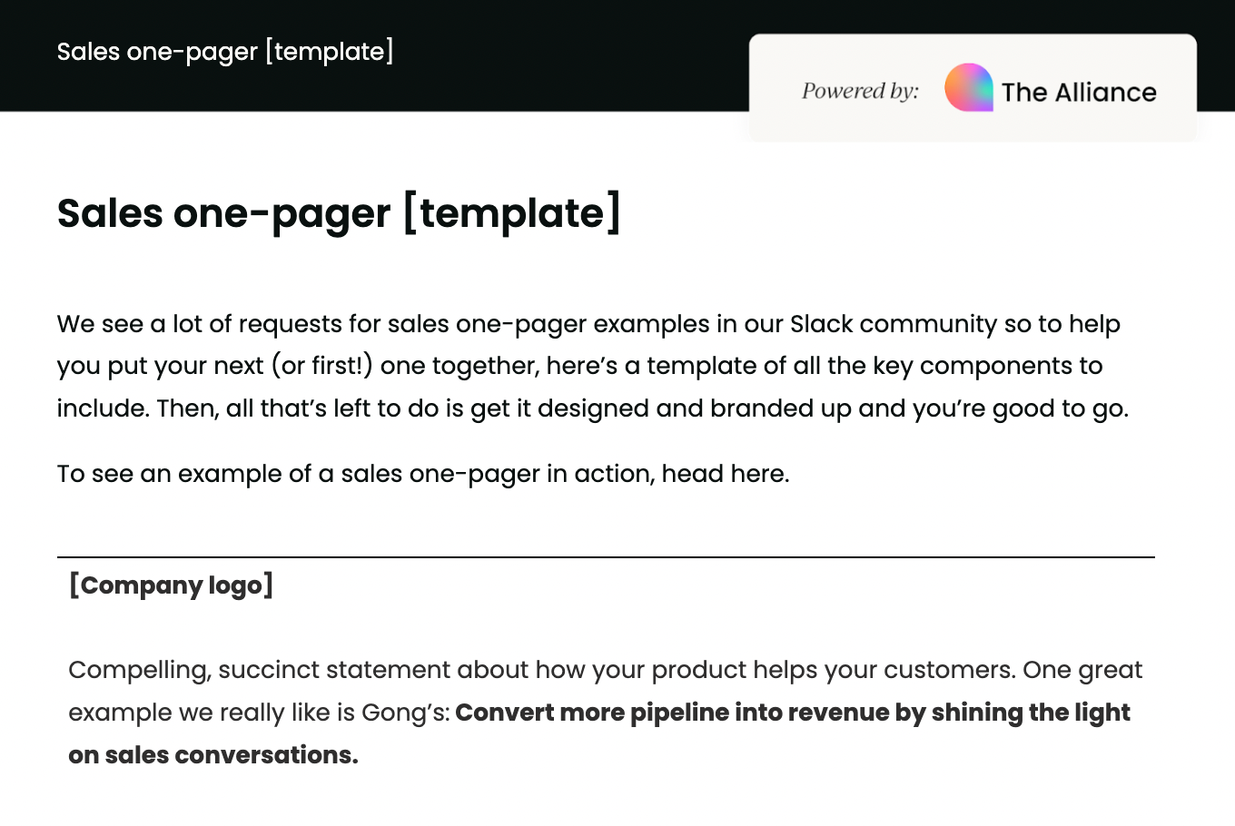 sales one-pager template